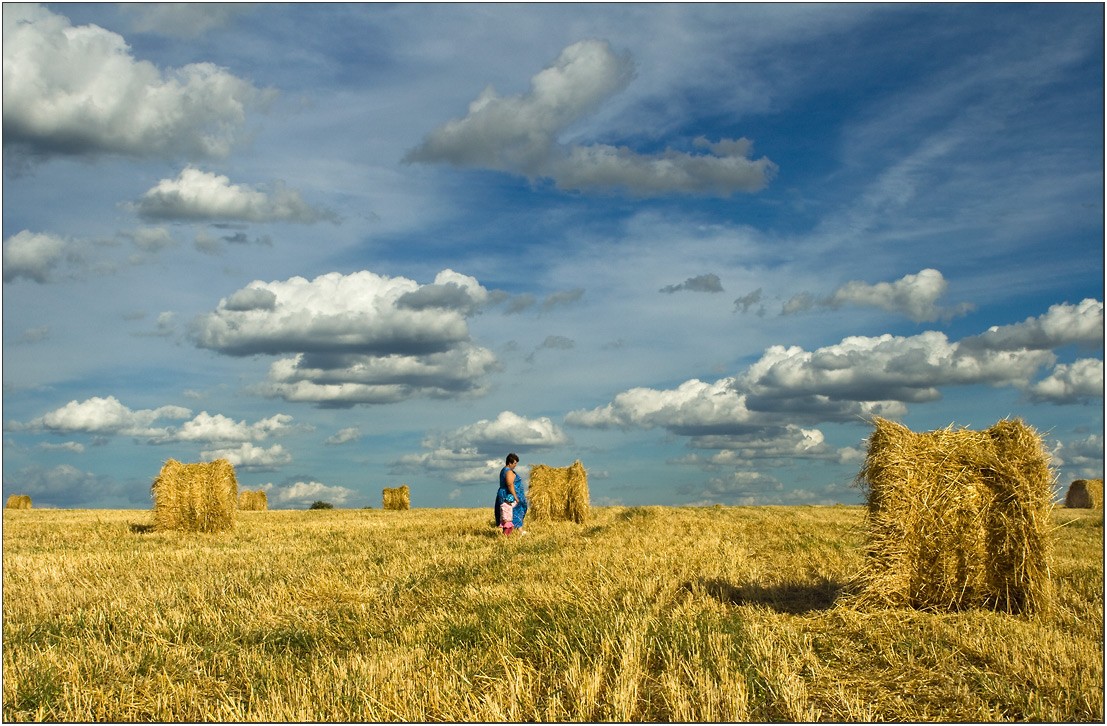 Среди полей.
