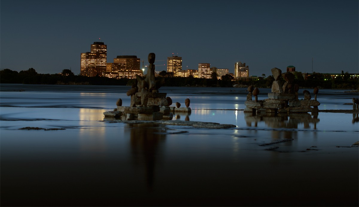 ...old Stone art in Modern city