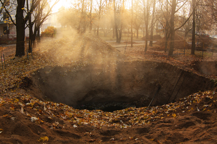 Промышленное производство утренних туманов