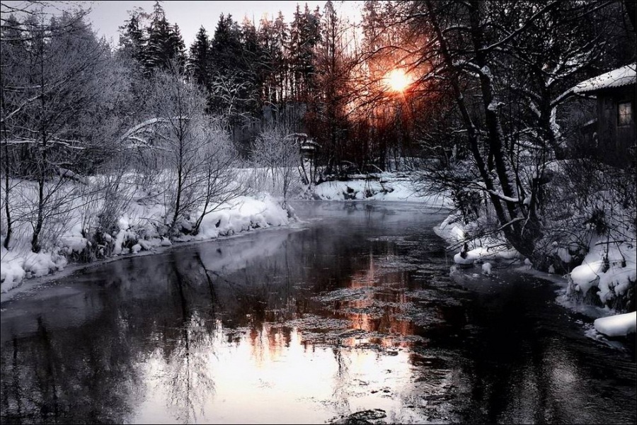 Холодное зимнее солнце...