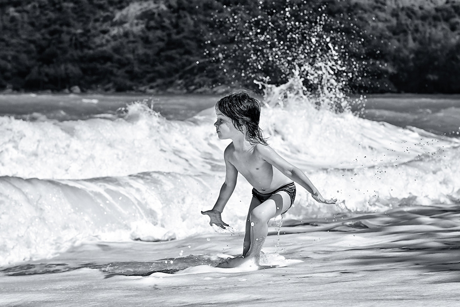 ... With a white ribbon of surf