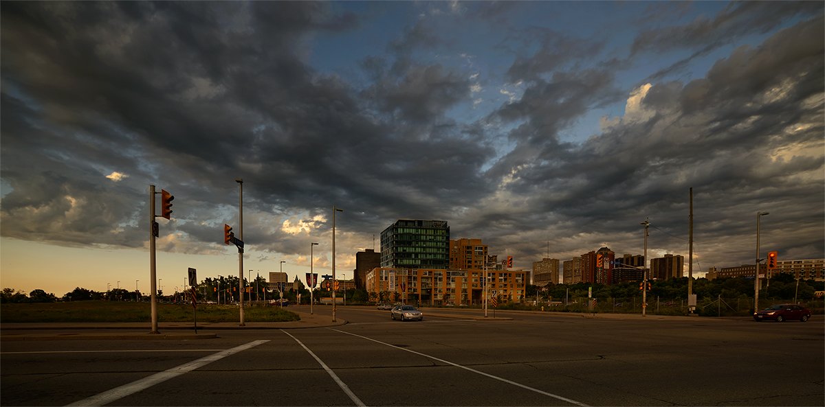 clouds & road intersection