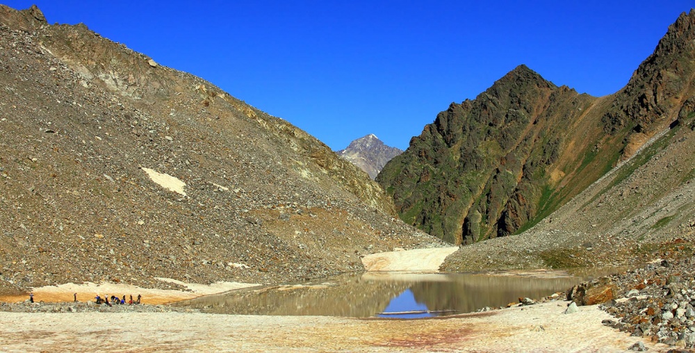 Верхнее озеро под масивом Доломиты