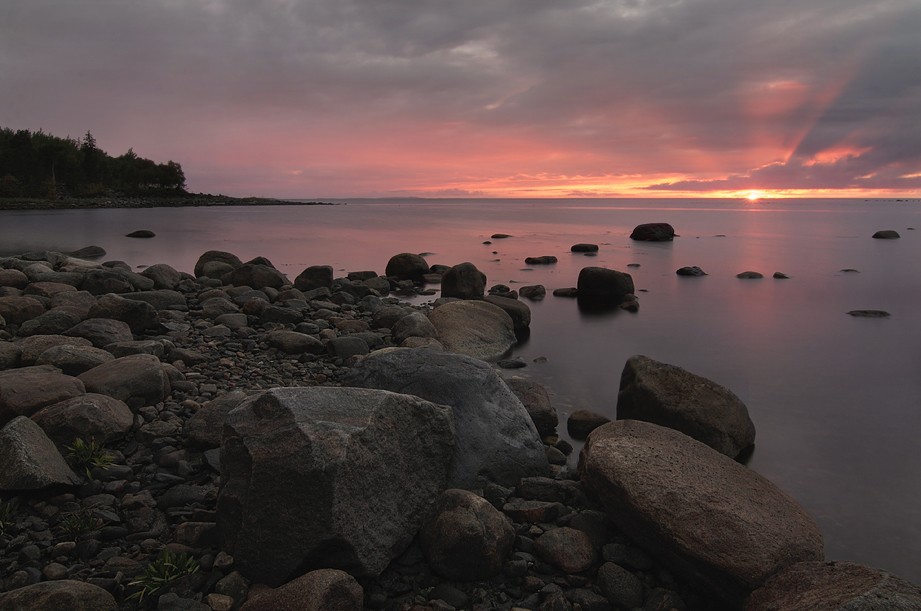 Закат на Соловецком острове