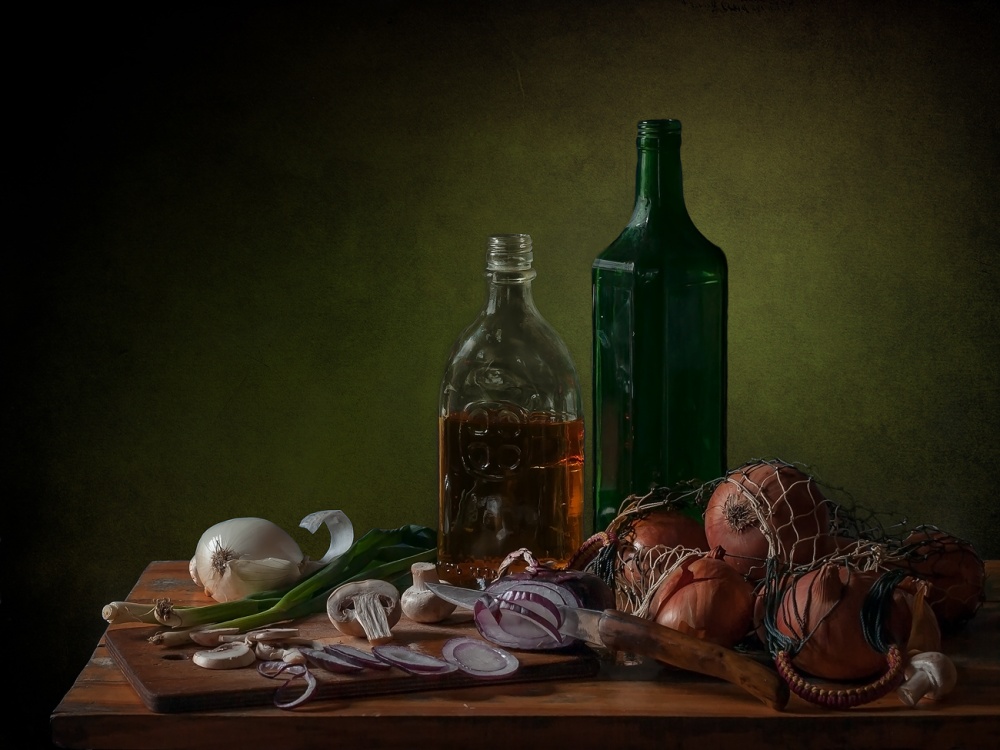 Auf roten Zwiebeln, Zwiebeln auf einem anderen .. :)