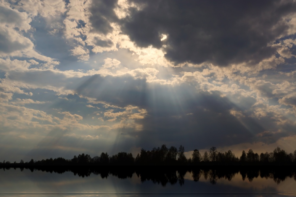 Sonnenuntergang Strahlen
