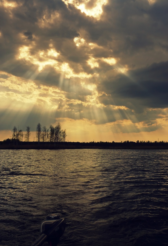 Ein kurzer Moment des Sonnenuntergangs