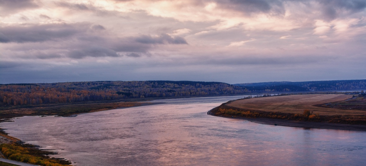 Восход на реке "Томь"