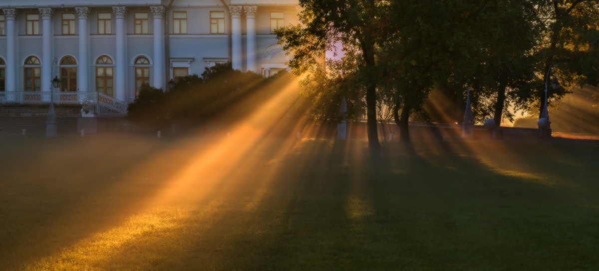 Лучи солнечные, туманные.