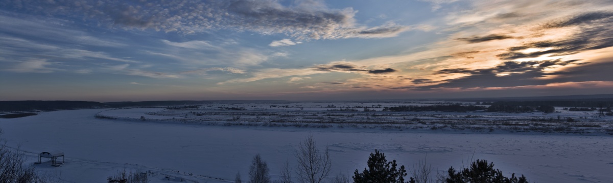 Закат на реке "Томь"