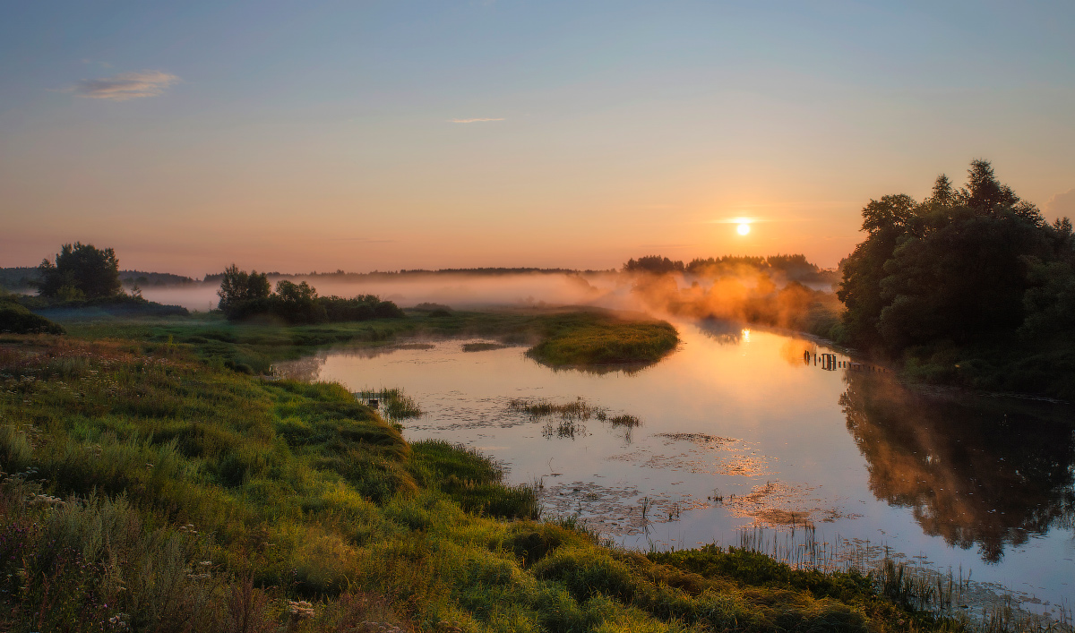 на рассвете...
