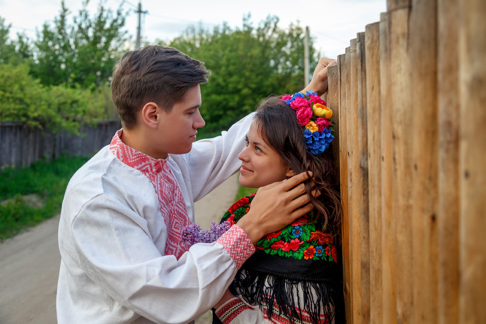Liebesgeschichte in einer Reihe von Dorf