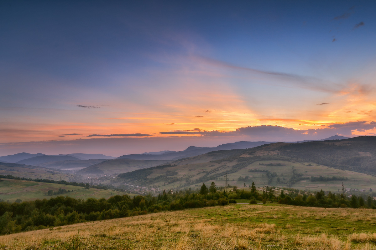 Вечер по дороге на Верецкий перевал