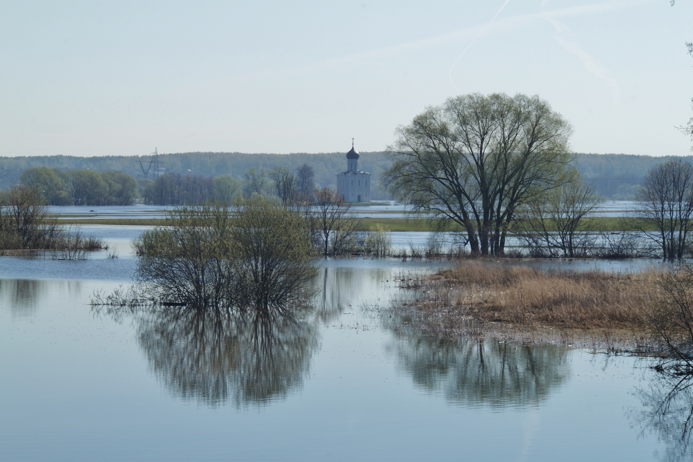 Церковь на Нерли в половодье