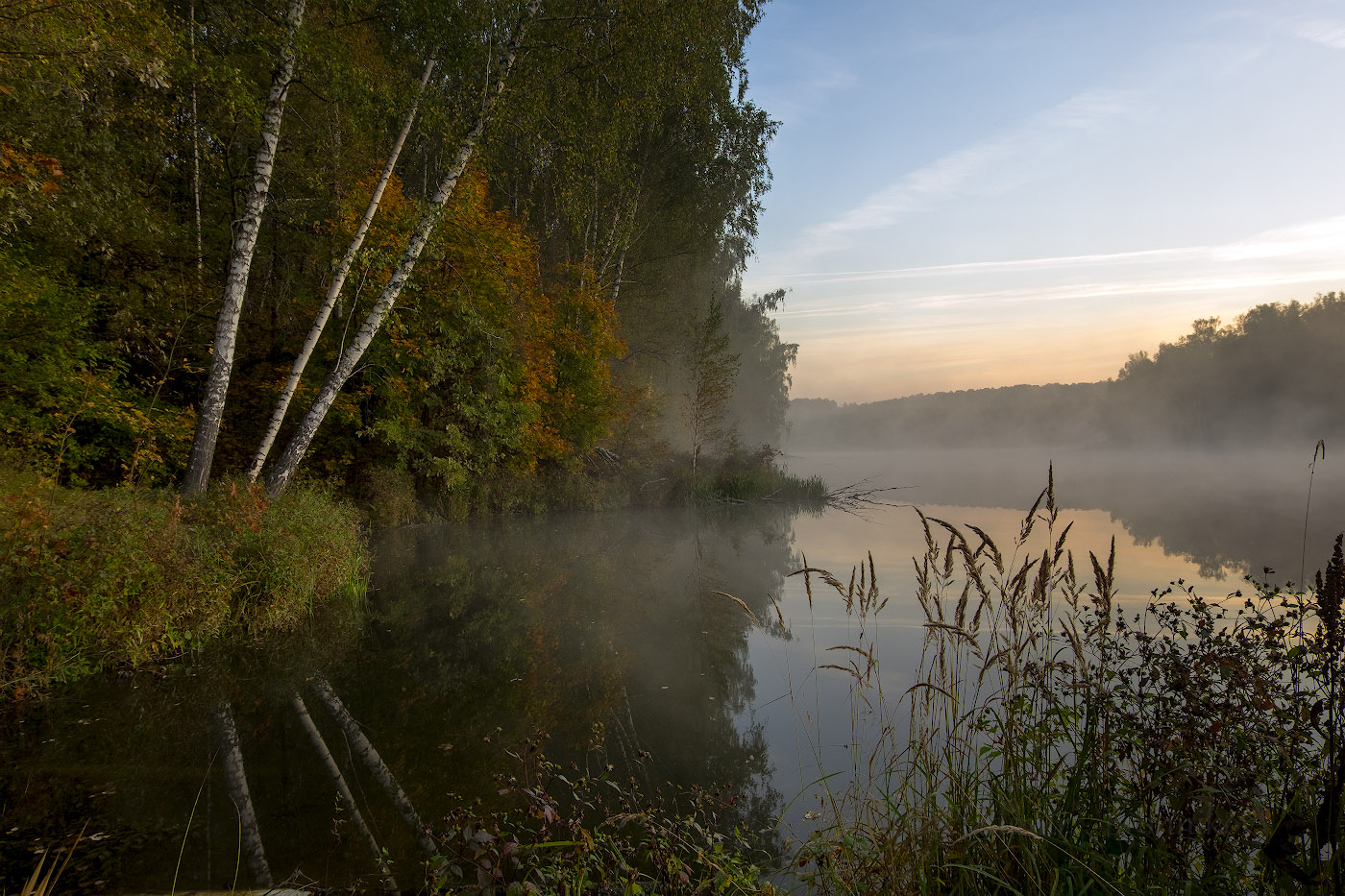 Рассвет,туман