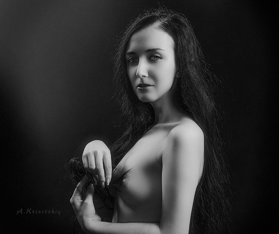 Black and white portrait., Кривицкий