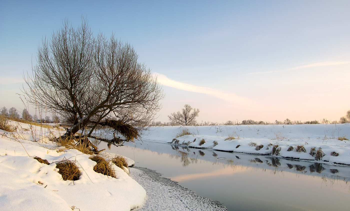 Зима,закат...
