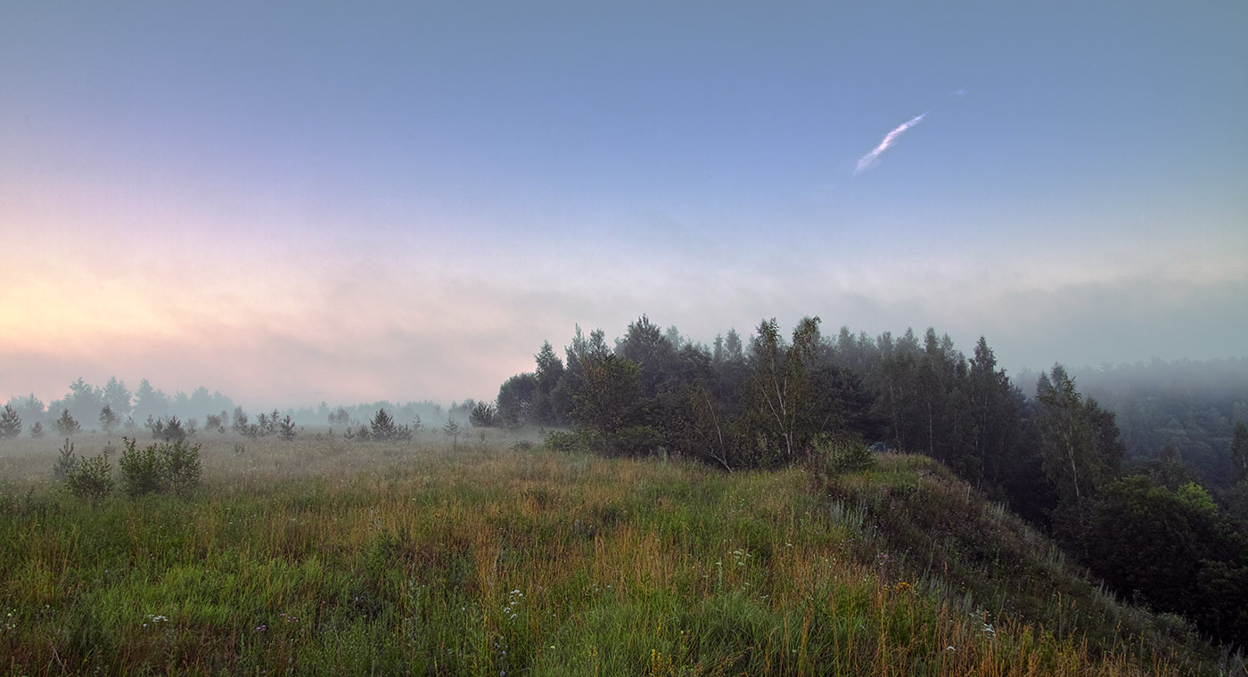 Рассвет,туман.