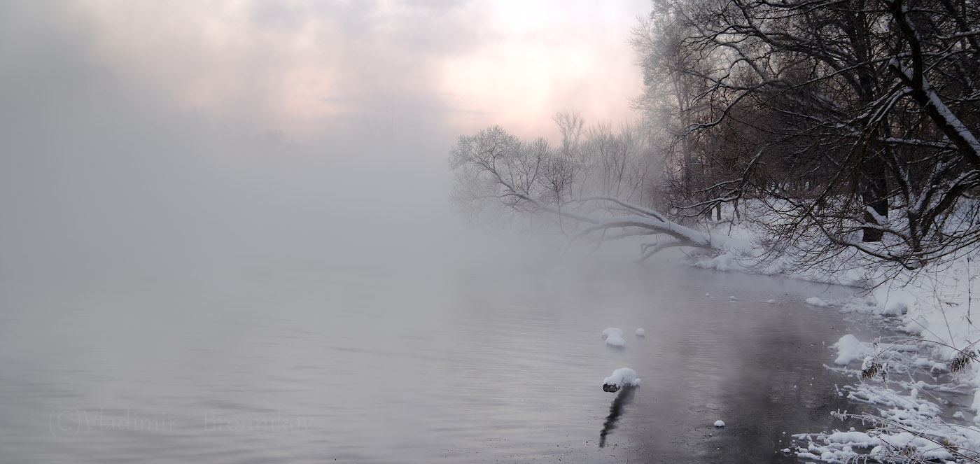 Рассвет,туман,иней..