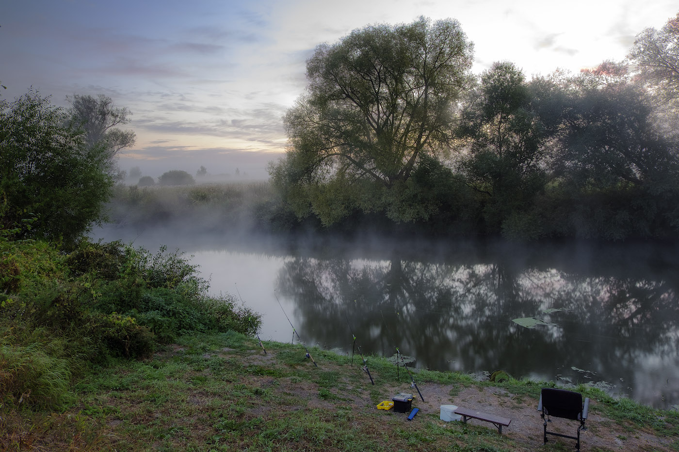 Рассвет,туман