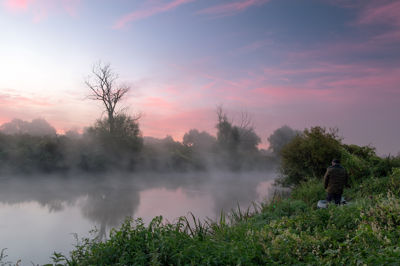 Рассвет,туман