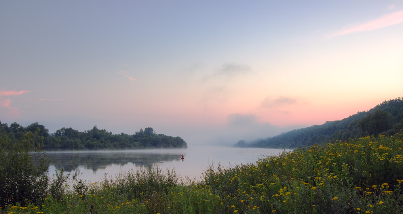 Рассвет,туман