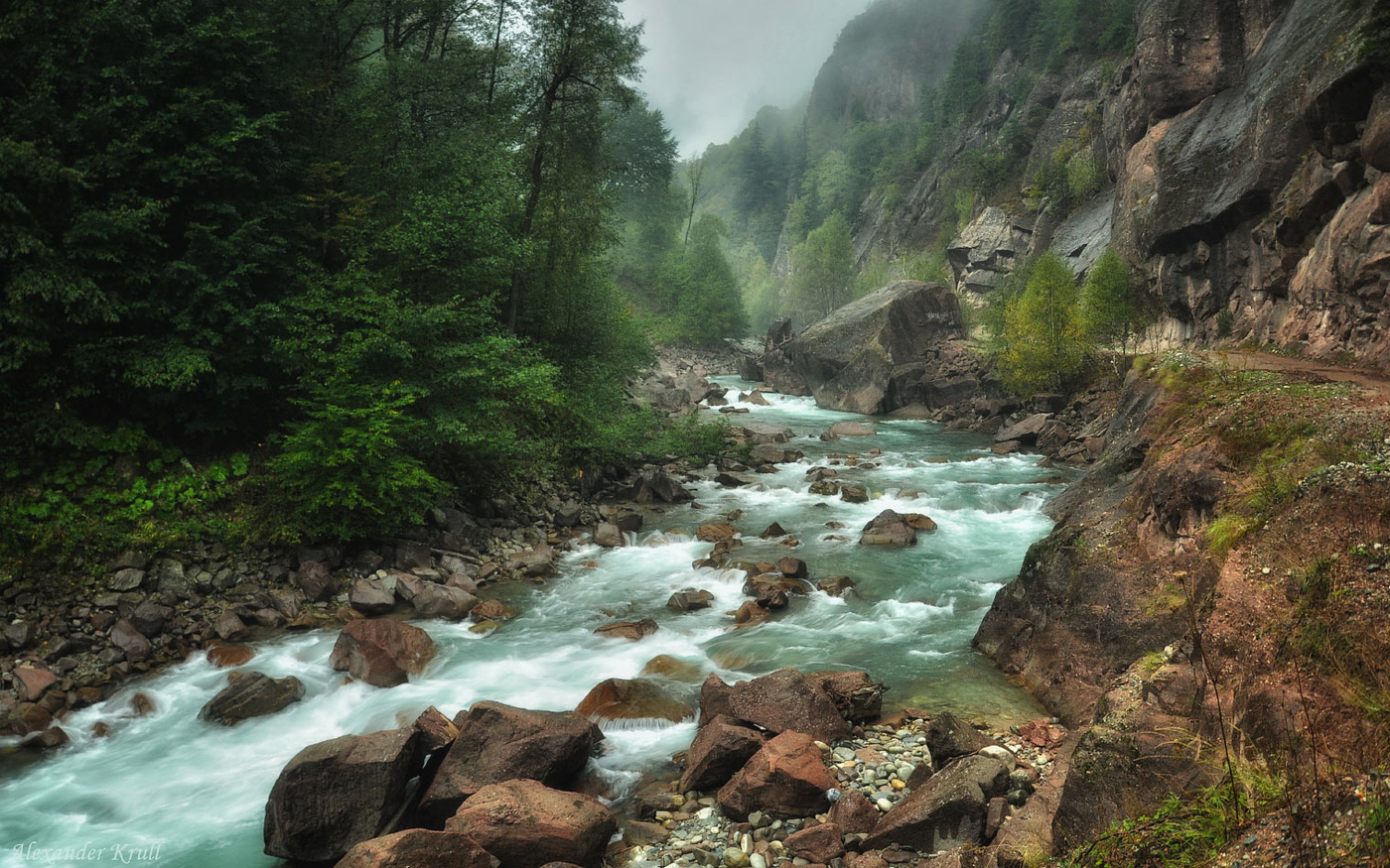 Дождливый день на Большой Лабе...