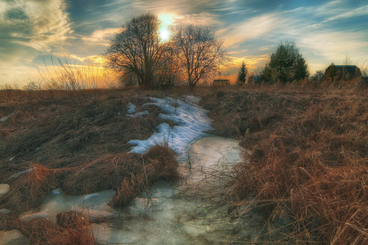 весенний закат..