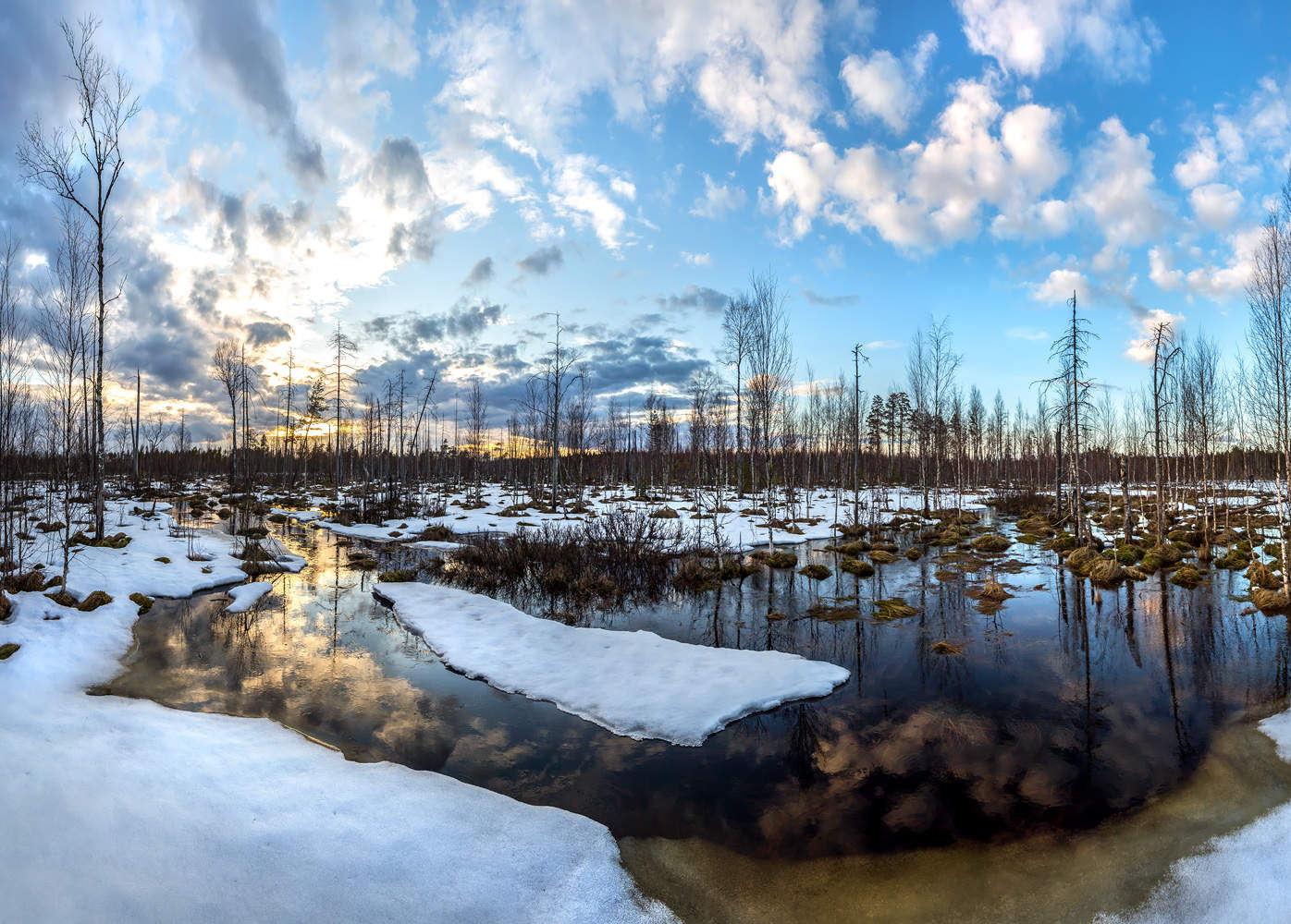 Облака в реке.