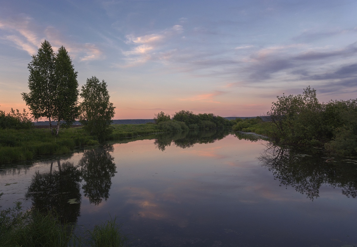 Вечерние краски заката.