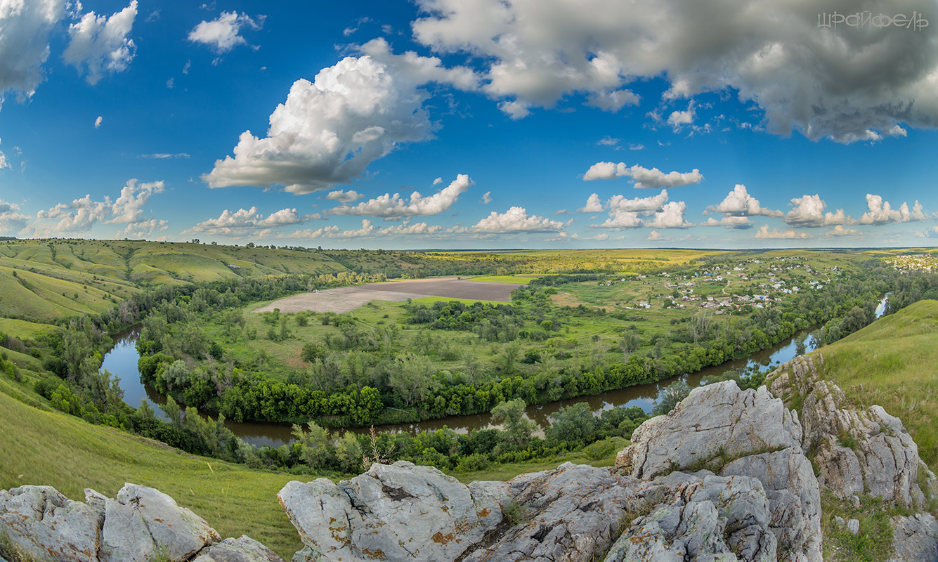 Вид на реку Калитва и хутора Верхне- и Нижнепопов