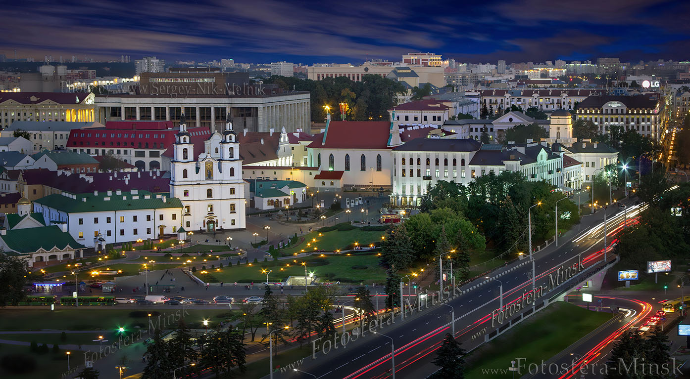 фото вечерний Минск с высоты