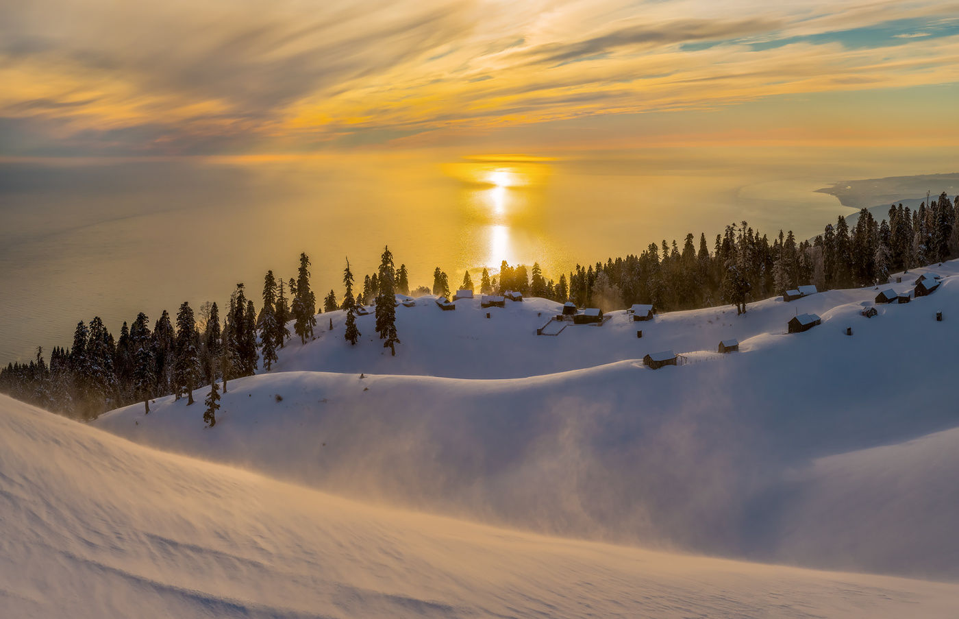 Посёлок пастухов в горах Абхазии.
