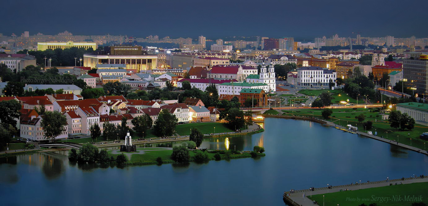 Вечерний город с высоты