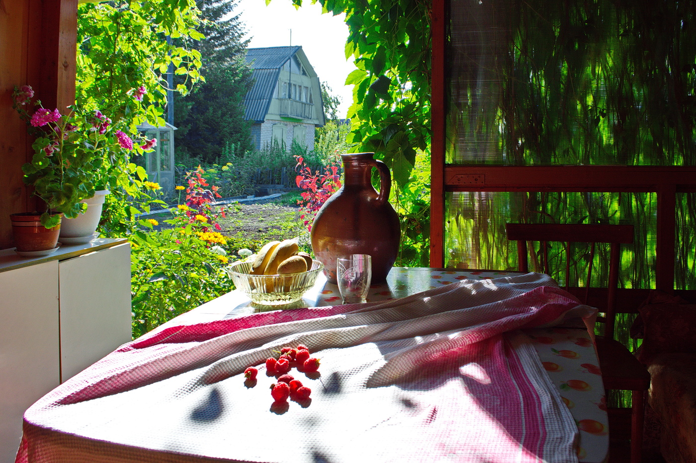 пейзаж с натюрмортом