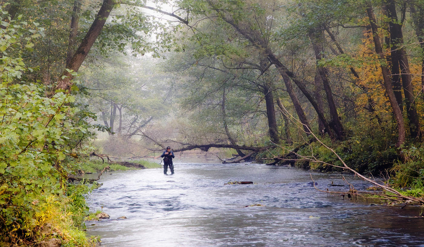 Бурлящие воды осенней реки
