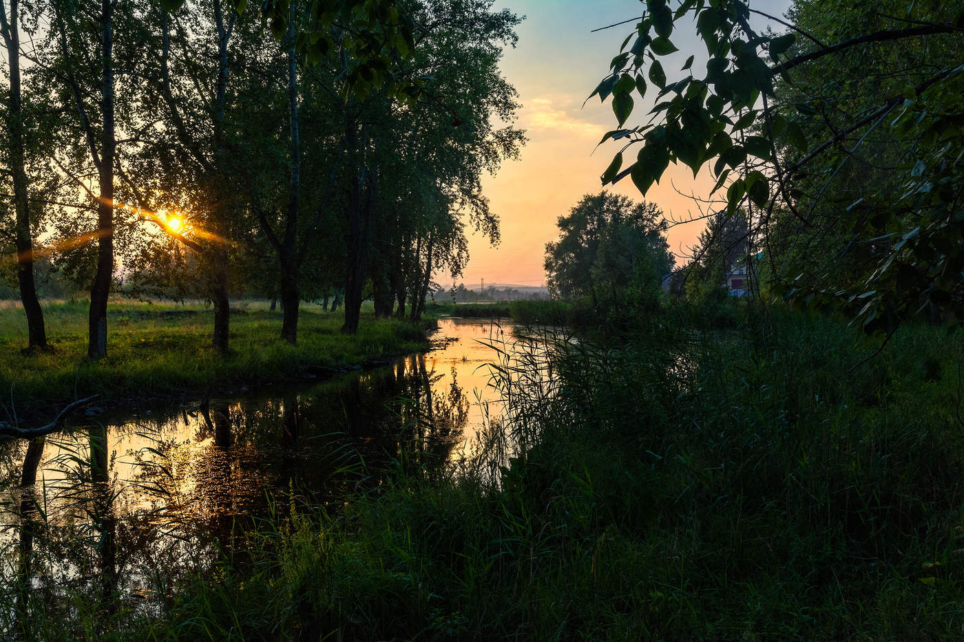 Закат на речке