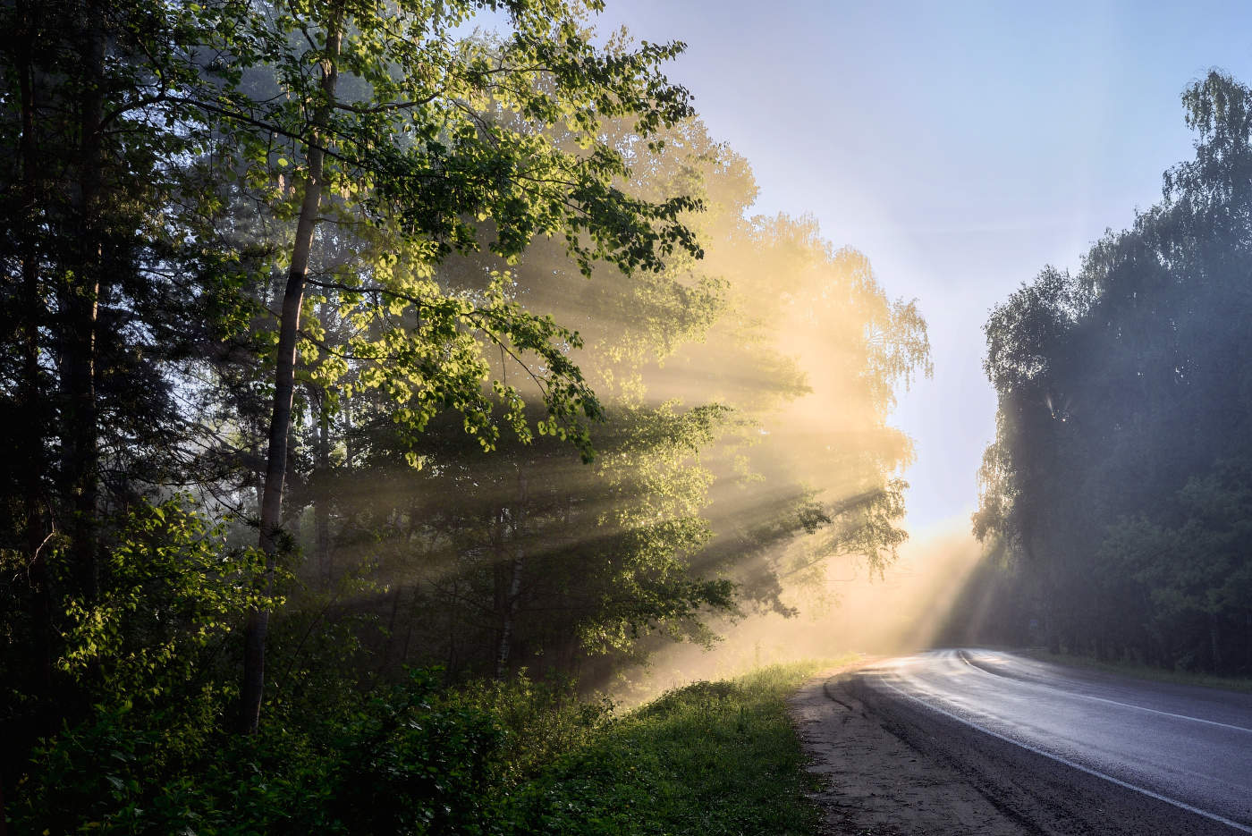 утреннее шоссе
