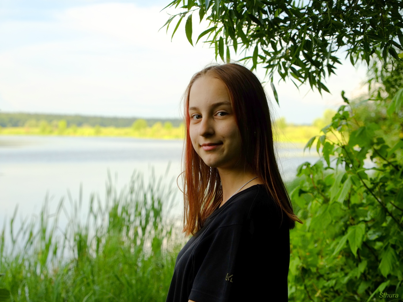 На природе.