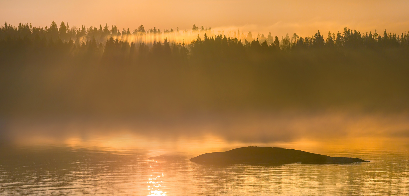 Туманные берега летней Ладоги