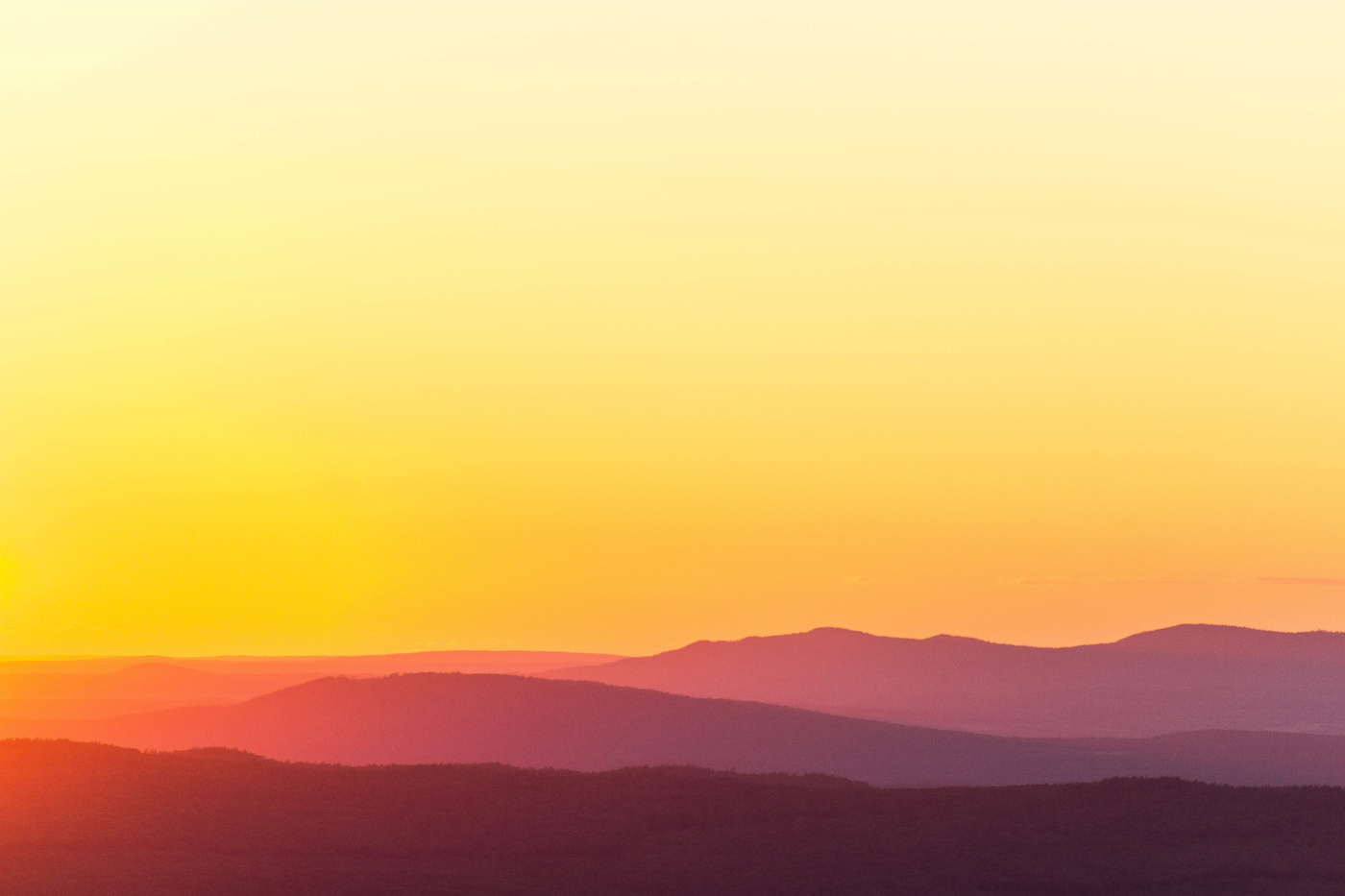 Уральские горы на закате