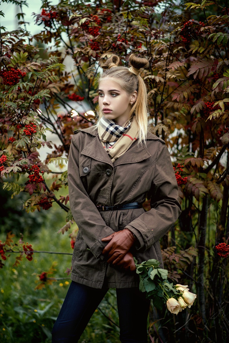 Рябина и розы