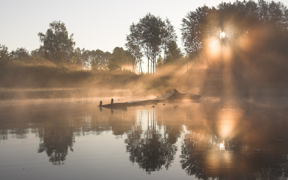 ... и лишь собака отдыхая, осталась ждать на берегу.