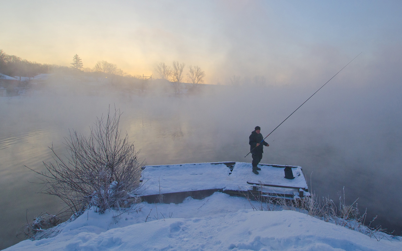 Зимой по открытой воде