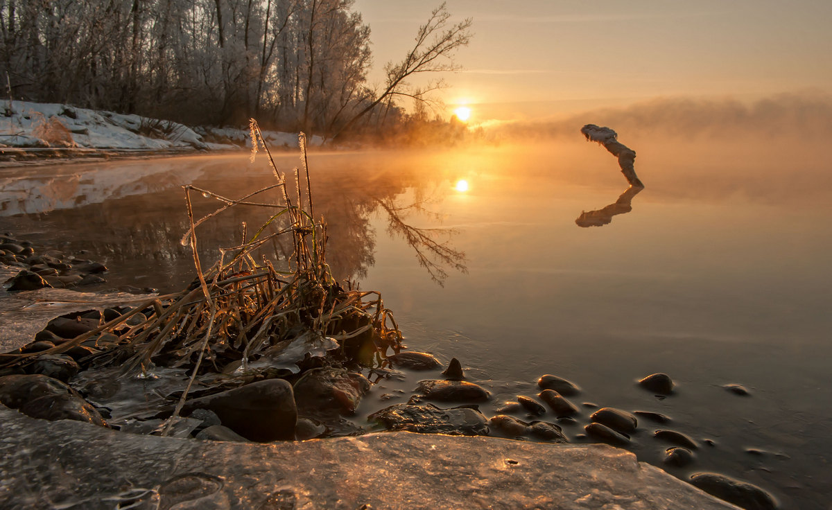 Тихий вечер на закате дня