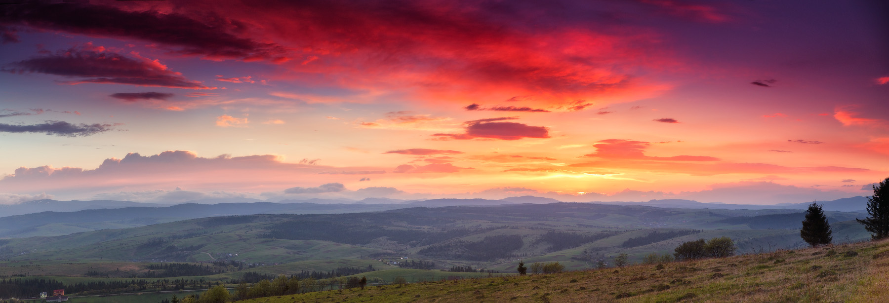 Весна. Бескидский закат