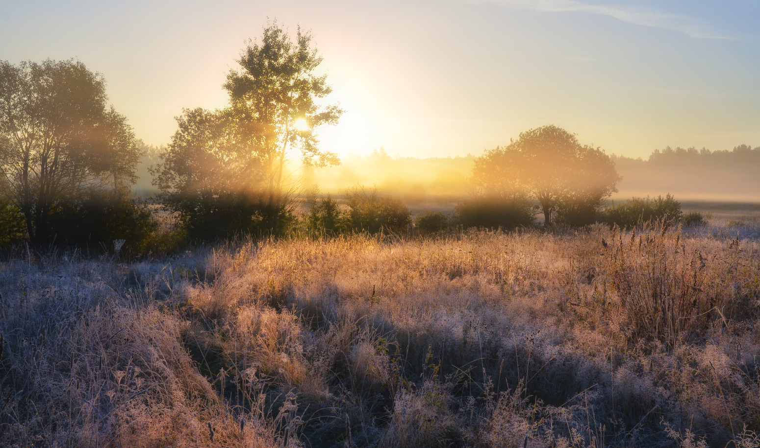Утро инеистое и солнышко лучистое