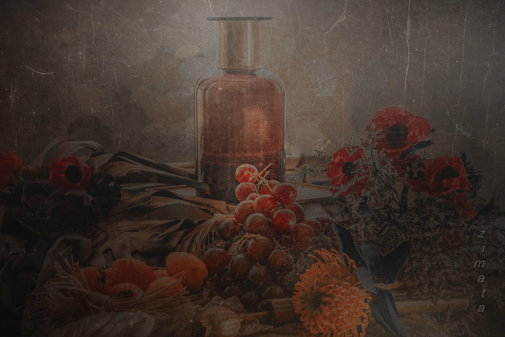 натюрморт с виноградом