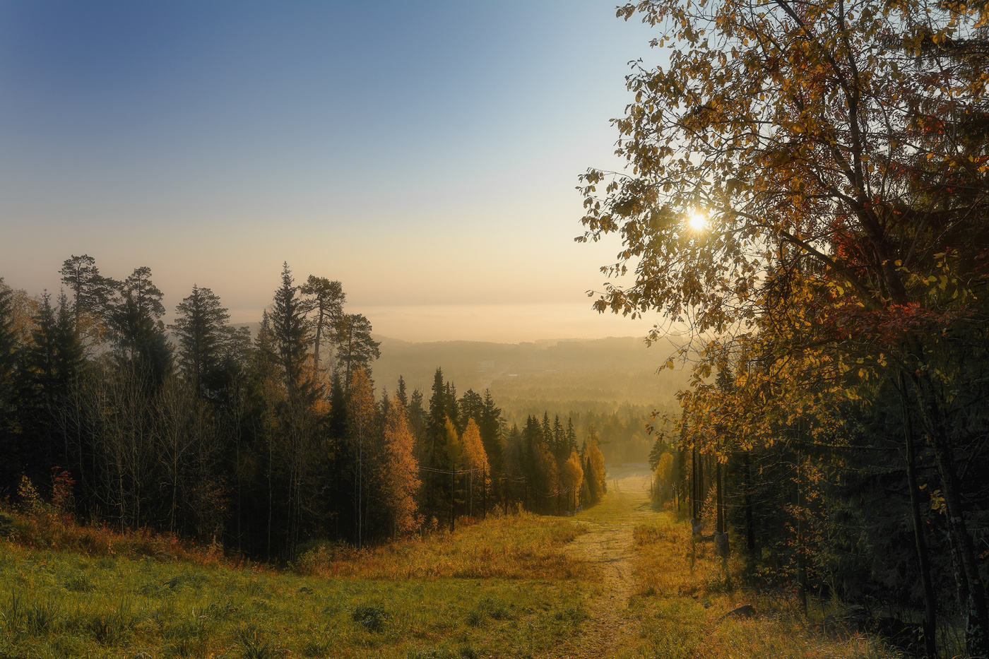 Туманом город весь укутан