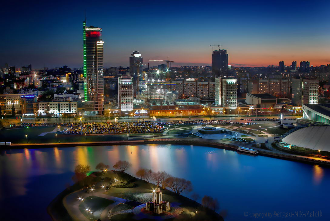 Фото Вечерний Минск с высоты